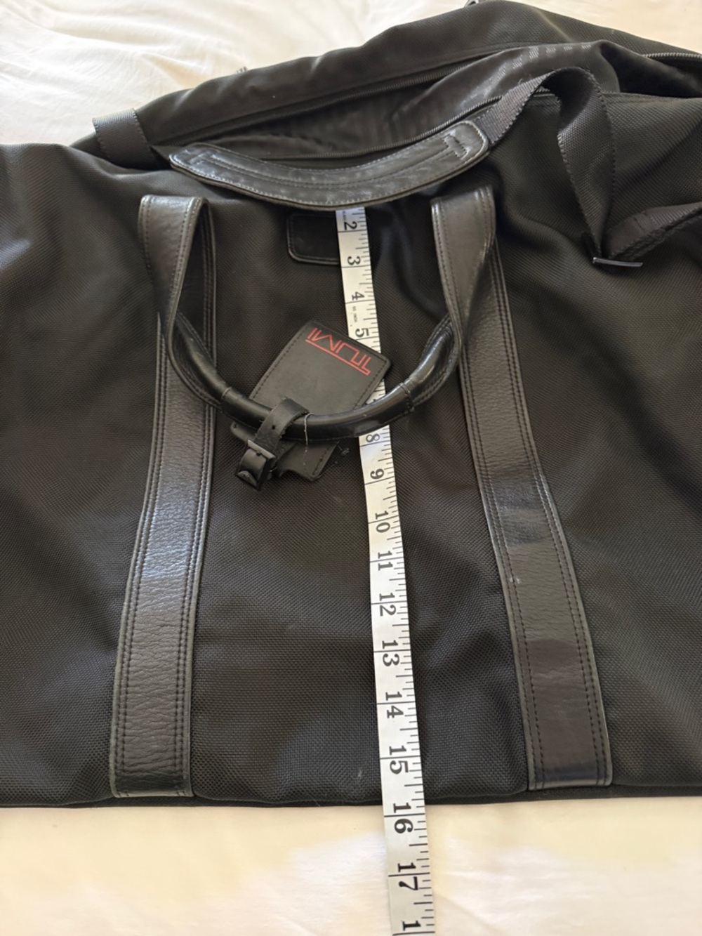 Tumi Black carry On or Weekend Bag with Leather Trim - Picture 11 of 13
